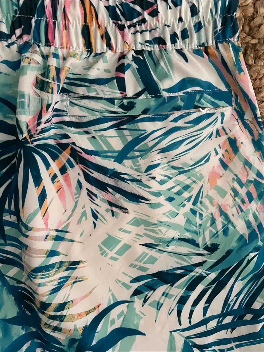 Ocean Pacific OP Tropical Swim Shorts Medium Zip Pocket Beach Cover Up UPF